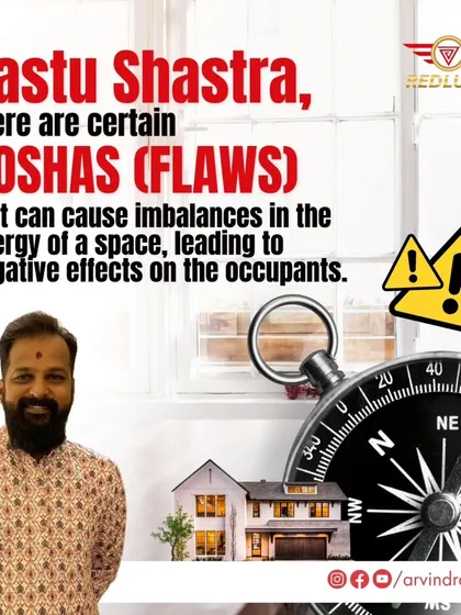 Vastu doshas are flaws in a home's structure that can cause energy imbalances and lead to negative effects. This image introduces the concept of these flaws and why it's important to identify and correct them for a harmonious life.