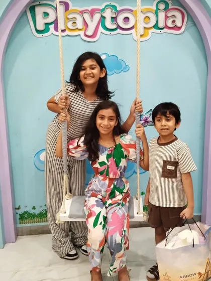 It's always wonderful to see families making memories here. This is a lovely photo from Avisha's 10th birthday celebration at our rainbow swing.