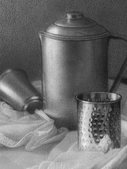 A close-up of the finished piece.