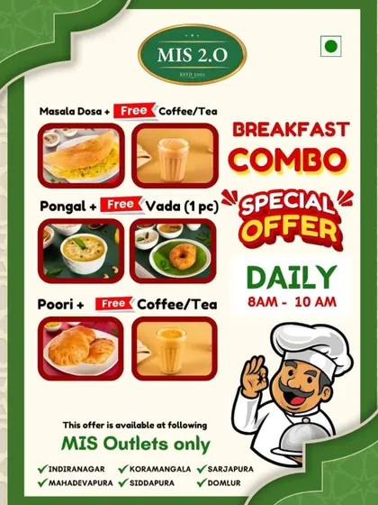 Don't miss our daily breakfast combo special offer. Choose from your favorites and enjoy a complimentary beverage to kickstart your day.
