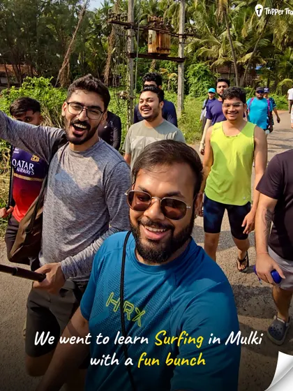 Ever wanted to learn how to surf? We took a fun bunch to Mulki to do just that. Here they are, walking towards the waves, ready to take on a new challenge. Our experiential trips are all about trying something new.