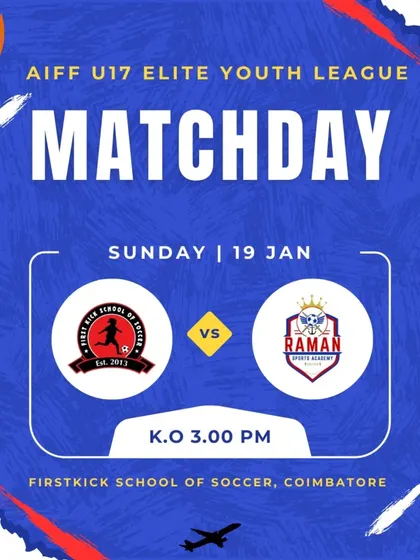 An away matchday announcement for our game in Coimbatore.