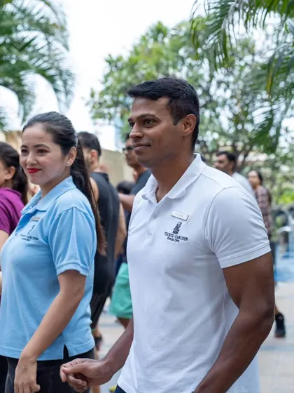Hotel staff participating in the wellness event. I believe in wellness for all, including the teams that work hard behind the scenes.