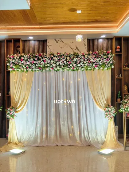 A wide shot of the elegant home backdrop.