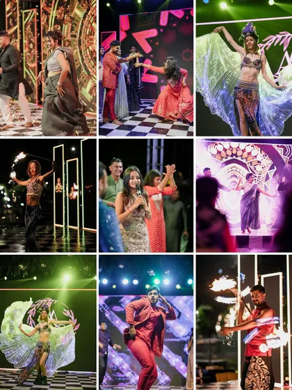 Another look at the incredible performers that can make a Sangeet night truly unforgettable, including fire dancers and professional troupes.