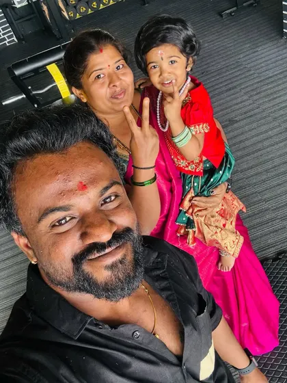 My happiness. Another cherished moment with my wife and daughter at the gym.