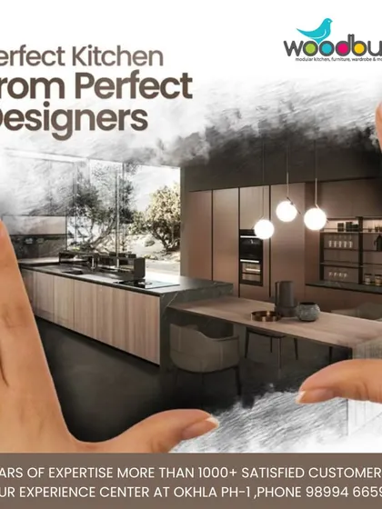 We are the perfect designers for your perfect kitchen. This graphic illustrates our ability to bring any vision, like this stunning open-concept kitchen with a large island, to reality.