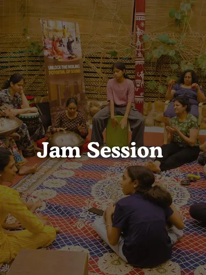 A jam session during our TTC, where students explore rhythm and collaborative music-making.
