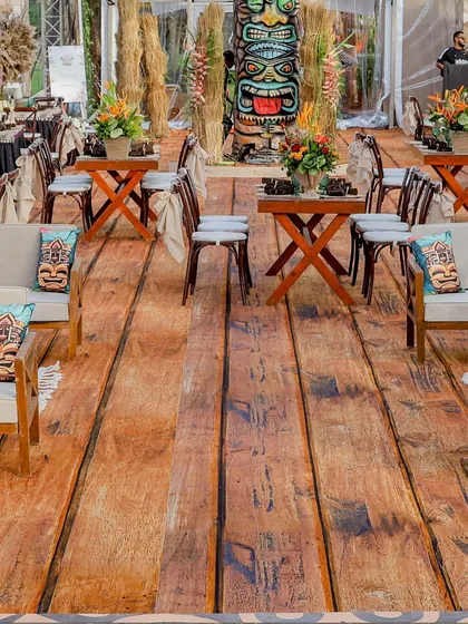 A duplicate of image 249, showing the beautiful wooden flooring and seating layout.