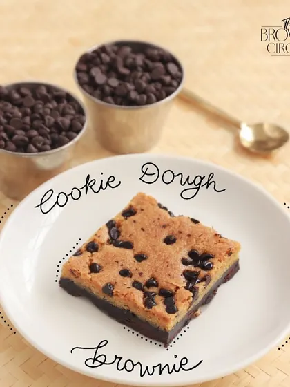 Two favorites combined into one perfect square. Our Cookie Dough Brownie has a fudgy brownie base topped with a layer of soft, chocolate chip cookie dough.