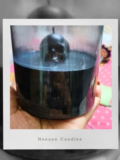 Bold, mysterious, and unapologetically dark. My black skull candle is not just decor, it's a whole vibe. I love how it looks emerging from the dark wax in this glass jar.