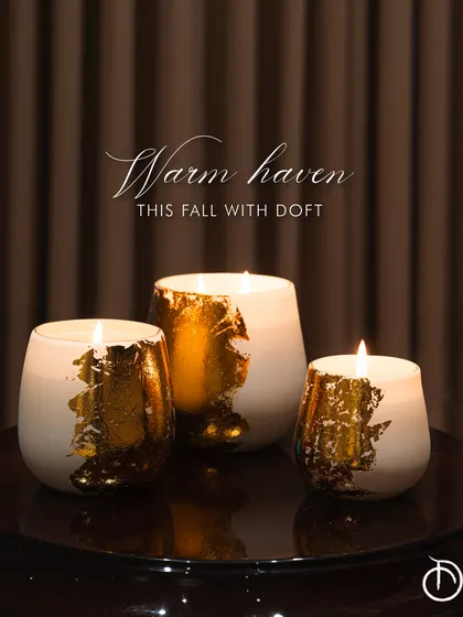 Conjure the dramatic hues of changing seasons with my Mahogany Musk scented candles. Housed in an intricate gold-foiled matte jar, the fragrance is redolent of teakwood and patchouli, setting the scene for a deeply tranquil autumn evening.