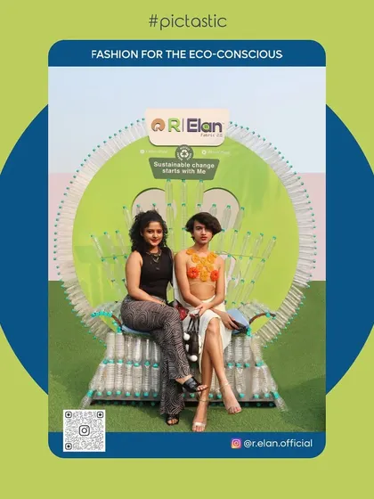 Fashion for the eco-conscious at the R.Elan display during Lakme Fashion Week. This photo shows how my booth can integrate with unique, message-driven installations to create impactful images.