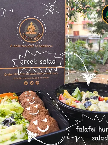 A perfect Sunday spread featuring my Falafel Hummus Salad and Greek Salad. Healthy eating can be a delicious and enjoyable experience, especially when shared.