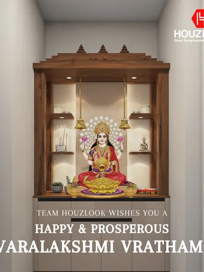 Wishing everyone a happy and prosperous Varalakshmi Vratham with this image of a custom pooja unit. The design is elegant and respectful, providing a perfect space for divine blessings.