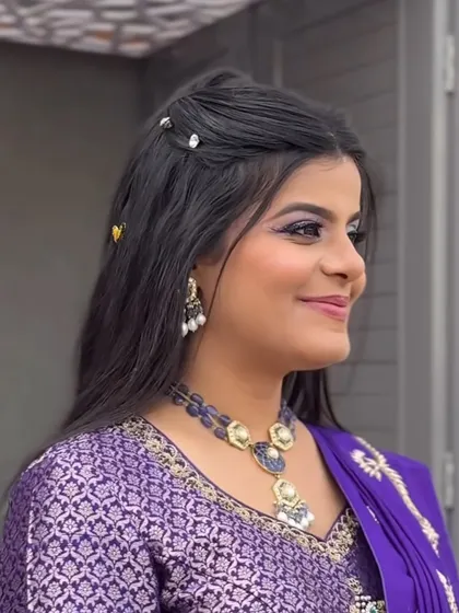 One of my brides looking gorgeous in purple for her haldi ceremony.