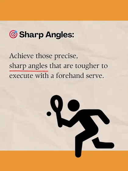 The backhand serve allows you to hit sharp, precise angles that are much tougher to execute with a standard forehand serve, keeping your opponent off-balance from the very start of the rally.