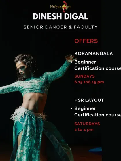 Another poster showcasing Dinesh's class offerings.