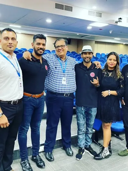 Posing with the event organizers at Narayana Health. Collaboration is key to a successful event.