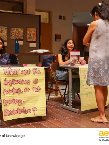 Students present their TOK projects, tackling profound questions like "What are the implications of having, or not having, Knowledge?". This exhibition is a key part of their college preparation, honing their public speaking and critical reasoning skills.