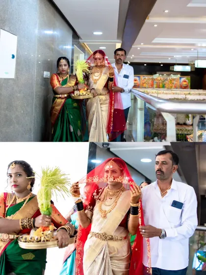 The bride's entrance, capturing her beauty and the anticipation of the moment.