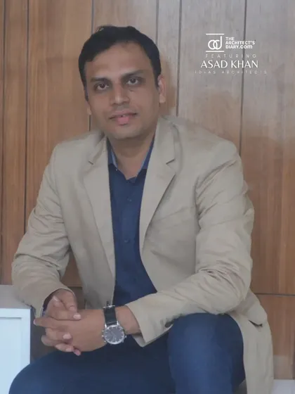 A portrait of our principal architect, Asad Khan, featured alongside our project. Our leadership drives the firm's vision for creating architecture that is both contemporary and timeless.