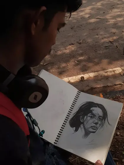 Just me and my sketchbook, lost in the process. This is my happy place, finding a quiet corner to draw. My workshops are about helping you find your own creative zone, wherever that might be.