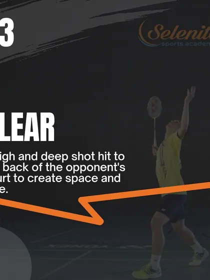 Technique 03: The Clear. A high and deep shot hit to the back of the opponent's court to create space, reset a rally, and give yourself time.