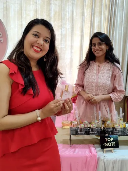 Trying out the perfume bar myself! It’s a wonderfully fragrant and creative activity that adds a touch of luxury and fun to any baby shower.