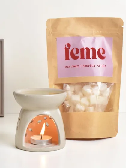 You can buy our wax melts separately or with a diffuser. They are available in mini hearts and flowers.