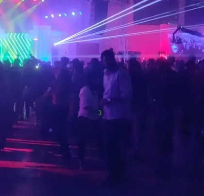 The scale of the Technicolor party was immense. The laser show cut through the entire hall.