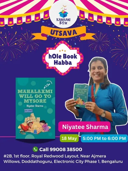 An invitation to meet author Niyatee Sharma, known for her warm and whimsical picture books, during our launch festival.