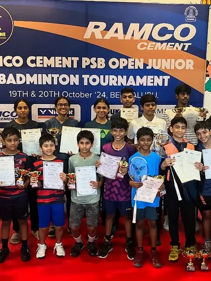 A group photo of all our winners and participants at the Ramco Cement tournament. We are proud of everyone who competed.