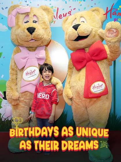 Birthdays should be as unique as your child's dreams. Whether they love superheroes or princesses, I offer a range of themes to create a personalized celebration, complete with a visit from our friendly Hamleys bears.
