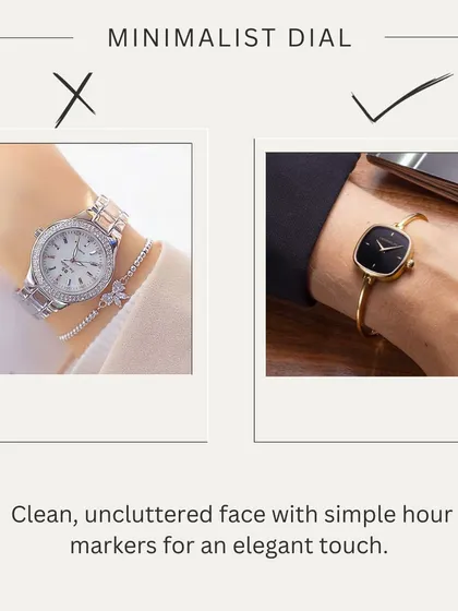 For an elegant touch, opt for a watch with a minimalist dial. A clean, uncluttered face with simple hour markers is always more professional.