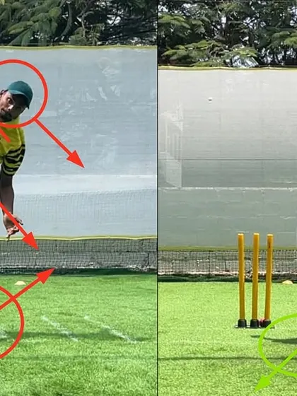 This leg spinner had an unsettled and collapsed action. We reconstructed it by focusing on foot and body alignment, transforming an opened-up position into a well-aligned and powerful delivery.