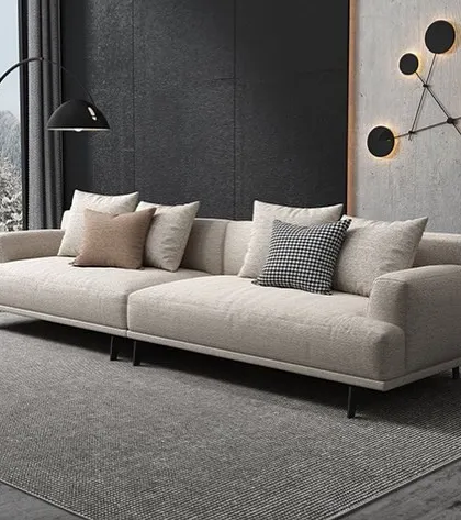 Our bestselling sofa design, ever-so-classy and aesthetic. This extra-long sofa is perfect for large families or entertaining guests, offering deep, comfortable seating and a minimalist design that fits seamlessly into modern homes.