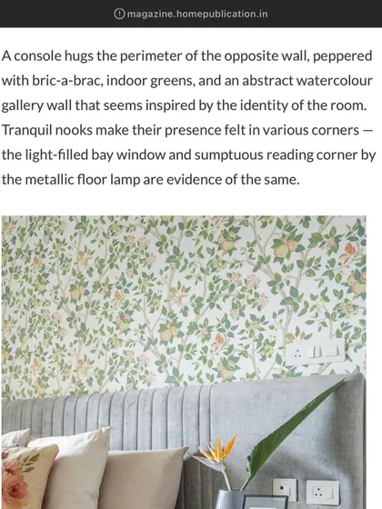 A feature on a bedroom from our B902 project, noting the tranquil nooks and the light-filled bay window. We love creating these small, thoughtful moments within a larger space.