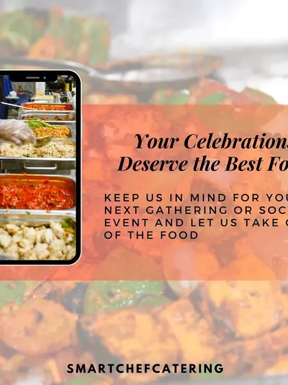 Your celebrations deserve the best food. This graphic encourages you to keep us in mind for your next gathering and let us take care of the food.