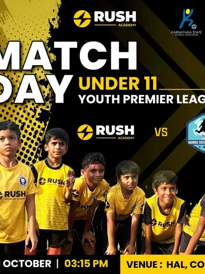 Our Under 11 team is featured in this match day announcement. Competing in the Youth Premier League provides invaluable experience against other top academies in Bangalore.