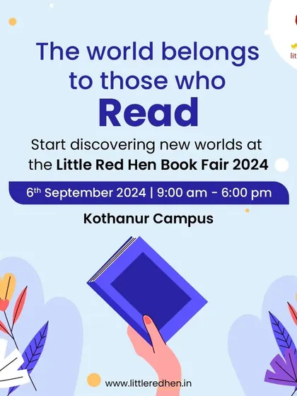 An announcement graphic for the Little Red Hen Book Fair 2024. This event is a highlight of our Literacy Week, giving families a chance to explore new books and share the joy of reading.