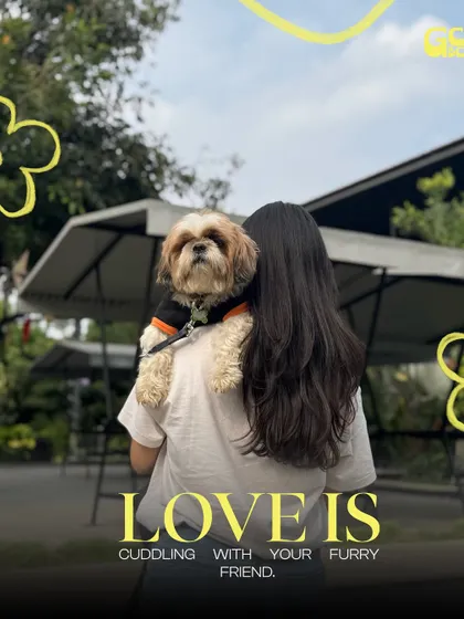 Love is cuddling with your furry friend. We provide the perfect setting for you to make memories with your best pal.