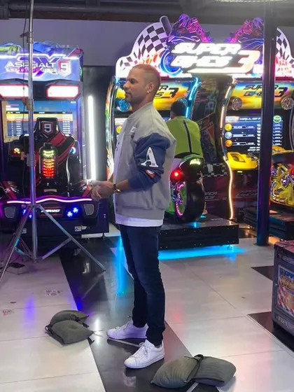 A behind-the-scenes look at Shikhar Dhawan on the set, wearing a G-Star RAW jacket and True Religion denims that I styled for the show's promo shoot.