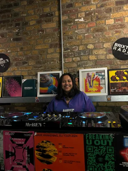All smiles behind the decks at Brixton Radio. The energy was just what my UK tour needed.