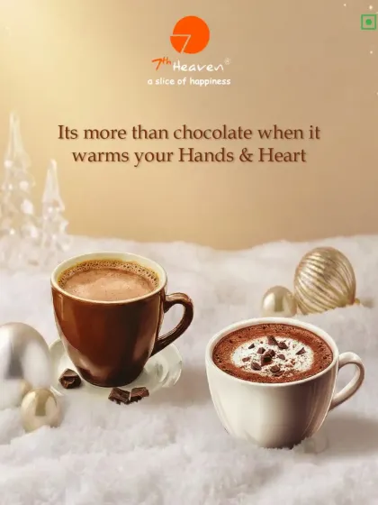 When you need a warm hug in a mug, our hot chocolate is the answer. This image showcases two of our popular styles: a classic smooth hot chocolate and a richer version topped with whipped cream and chocolate shavings, perfect for a cozy winter day.