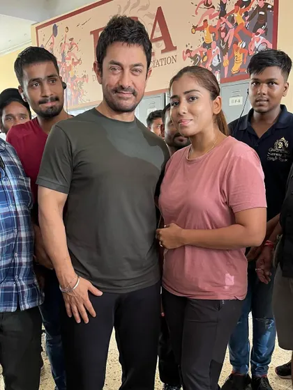 Another picture from the set of 'Sitaare Zameen Par' with Aamir Khan. So thankful for these amazing opportunities.