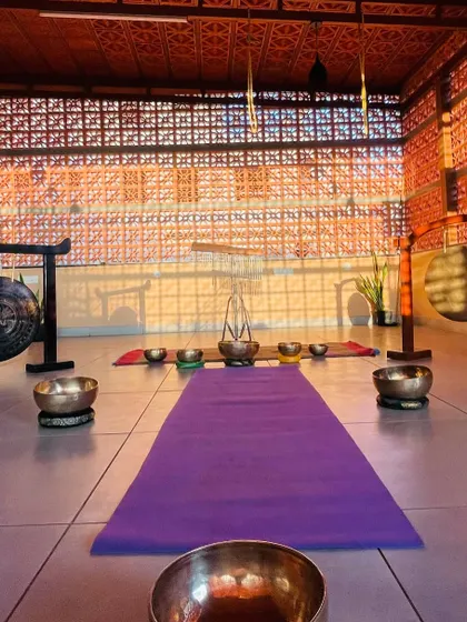 The beautiful, peaceful shala where we conduct our sound healing courses.