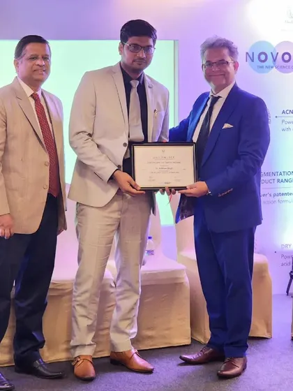 Receiving a certificate of appreciation during the launch of "Novology," a new skincare brand by Hindustan Unilever. I was invited to this exclusive event in Mumbai along with other prominent dermatologists.