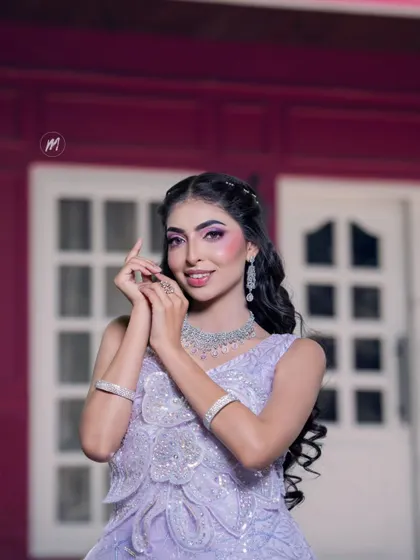 A happy and confident shot that showcases the complete look.