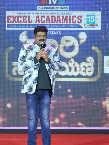 Addressing the audience at the Public TV event. As an emcee, connecting with the audience is the most important part of my job.